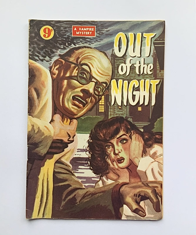 Rare 1950s Australian Out of the Night A Vampire Mystery by Marcus Trevitt Paperback book